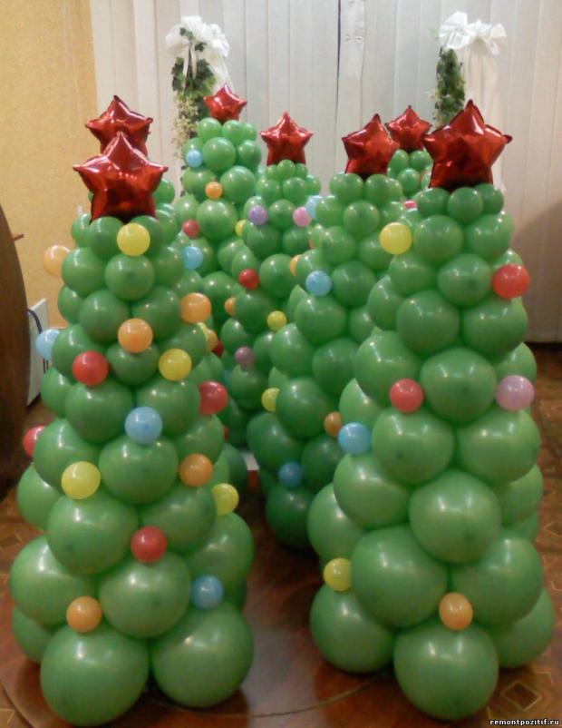 Новогодняя елка 2015 из воздушных шаров