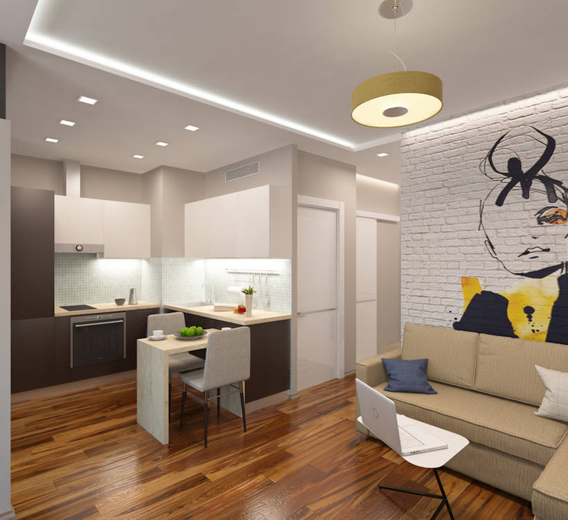 Дизайн однокомнатной квартиры: простор для маневра