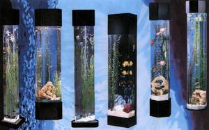Вертикальный аквариум в интерьере частного дома, или башня с водой