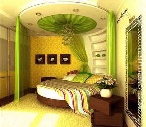 Дизайн спальни с круглой кроватью