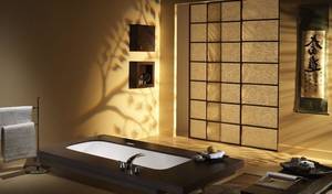 Ванная комната в японском стиле: минимализм современного очарования