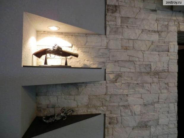 Подсветка камня в нише Подсветка камня в нише
