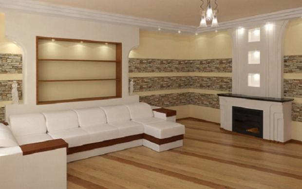 Каменные разделы в интерьере гостиной Каменные разделы в интерьере гостиной