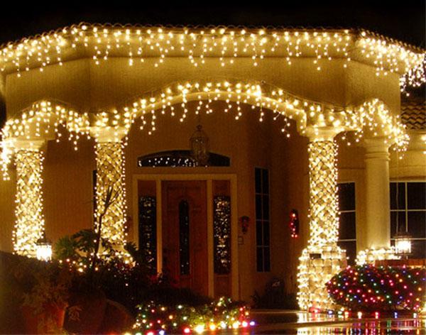 Новогодний декор дома 2015 светодиодными гирляндами