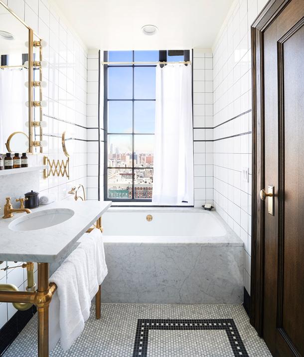 Ванная комната отеля The Ludlow в Нью-Йорке