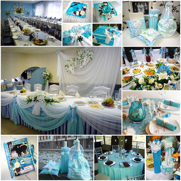 Атрибуты бирюзового свадебного интерьера