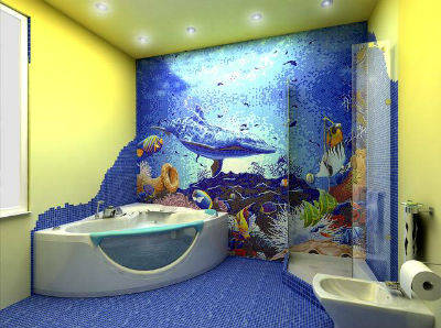 Морской стиль ванной комнаты