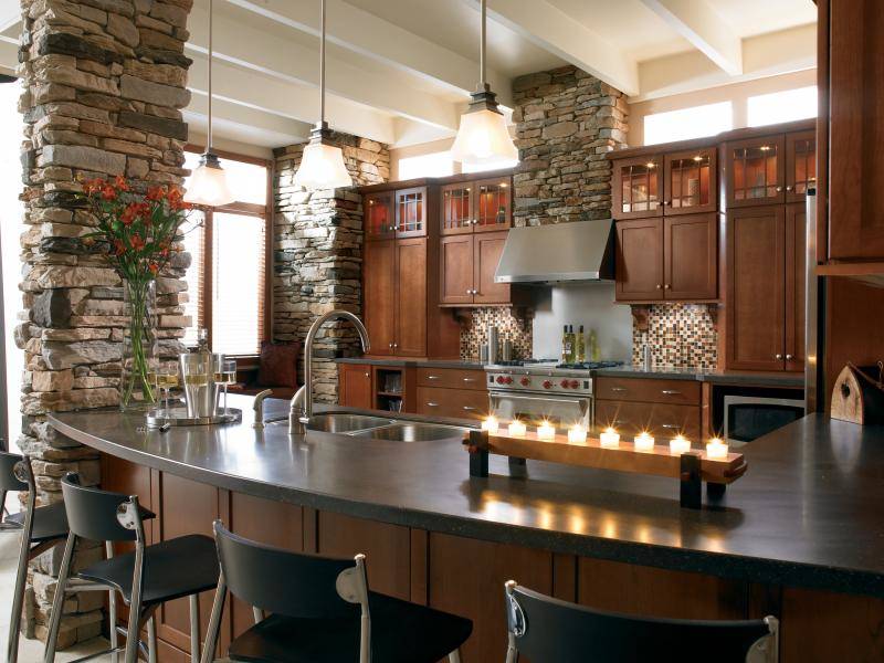 Камень в интерьере кухни: фото 7