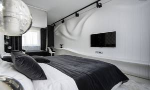 Спальня в стиле 3D: космическое воздействие трехмерной стены
